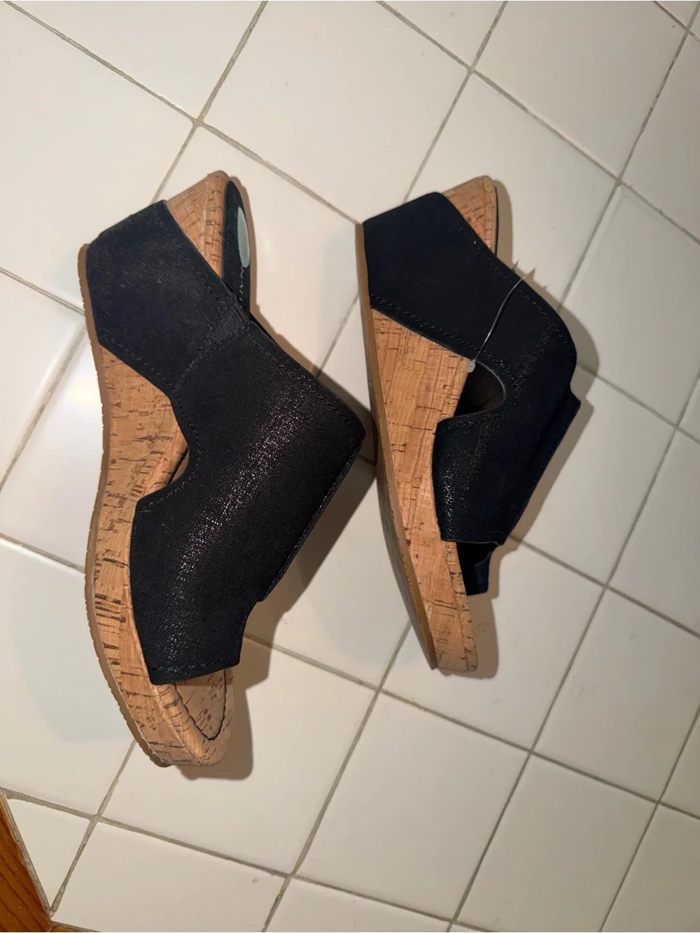 Women’s Cork Wedge Slide Sandals shoe heels travel holiday summer business sexy - Picture 5 of 8